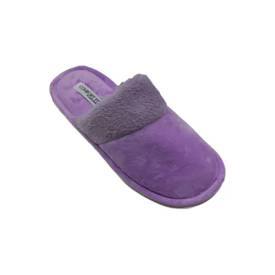 Pantufla Destalonada con Peluche Morado Comfort Fit By As para Mujer