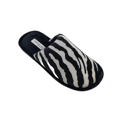 Pantufla Cerrada Animal Print Negro Comfort Fit By As para Mujer