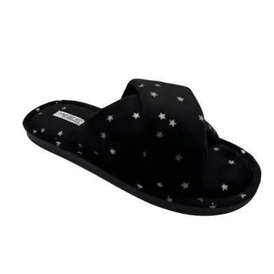 Pantufla Cruzada Star Negro Comfort Fit By As para Mujer