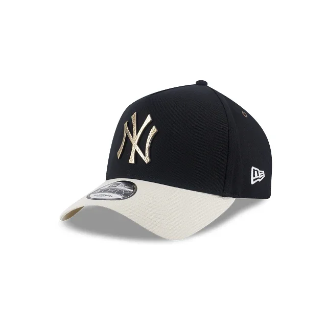New York Yankees MLB Hammered Metal 9FORTY A-Frame Strapback Negro