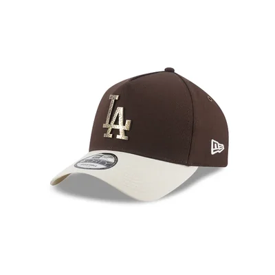 Los Angeles Dodgers MLB Hammered Metal 9FORTY A-Frame Strapback Café