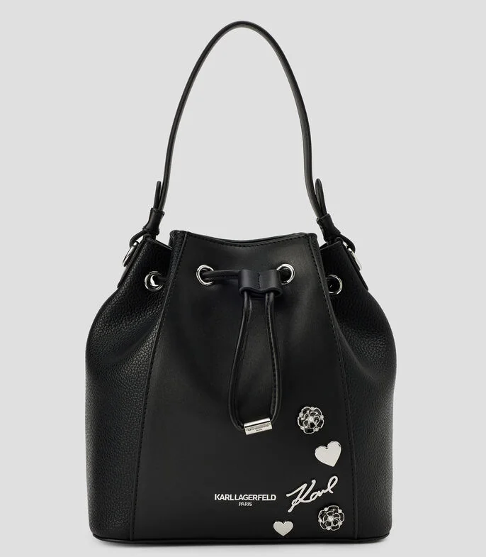 Bolsa bucket negra Adele lisa Mujer
