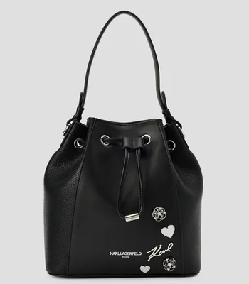 Bolsa bucket negra Adele lisa Mujer