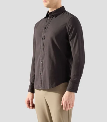 Camisa lisa manga larga Hombre