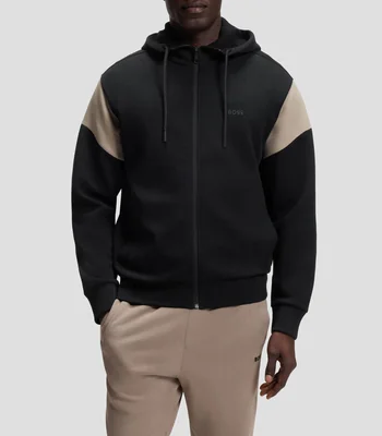 Sudadera regular fit en piqué con cremallera Hombre