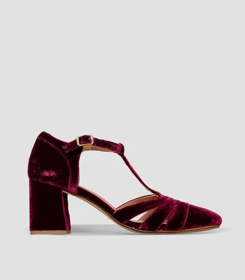 Zapatillas de tacón medio de media luna Aitana en piel Mujer