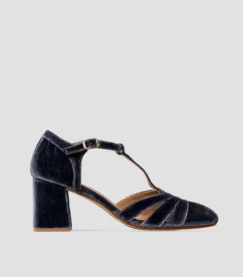 Zapatillas de tacón medio de media luna Aitana en piel Mujer