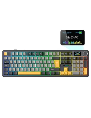 Teclado gamer alámbrica e inalámbrica qwert español con interruptor lineal (red black) f108 pro