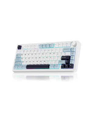 Teclado gamer usb-c qwert inglés con interruptor lineal (red black) f75 white/blue/black