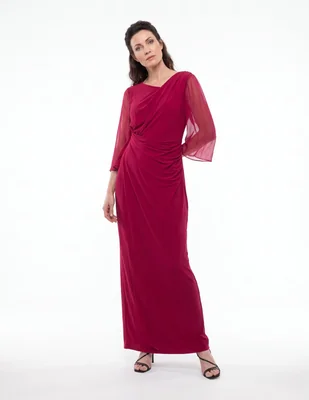 Vestido maxi de fiesta escote medio