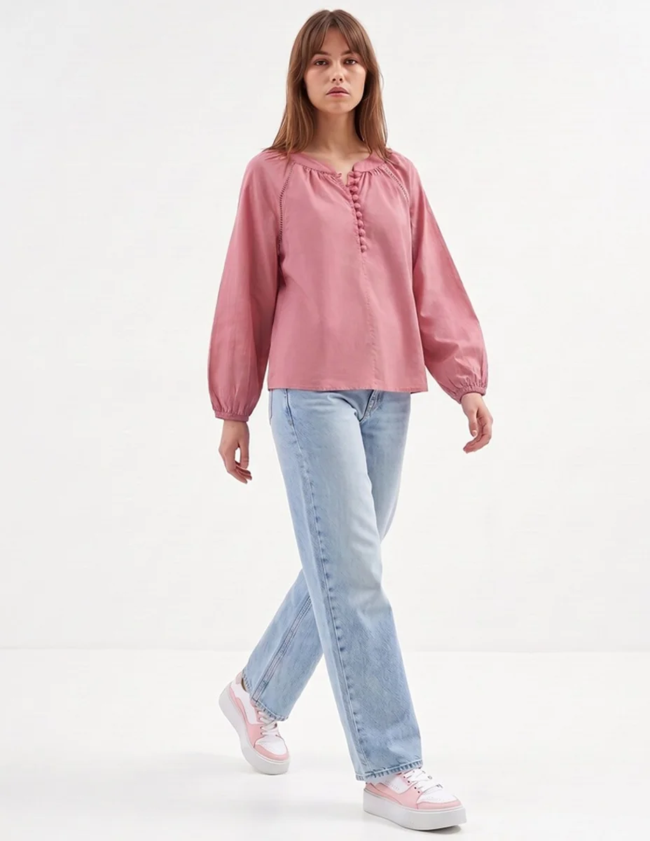 Blusa manga larga para mujer