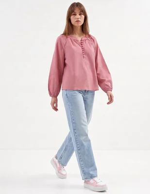 Blusa manga larga para mujer