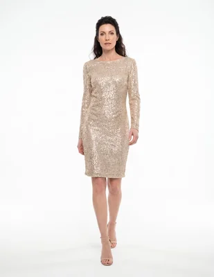 Vestido arriba de la rodilla de fiesta escote medio
