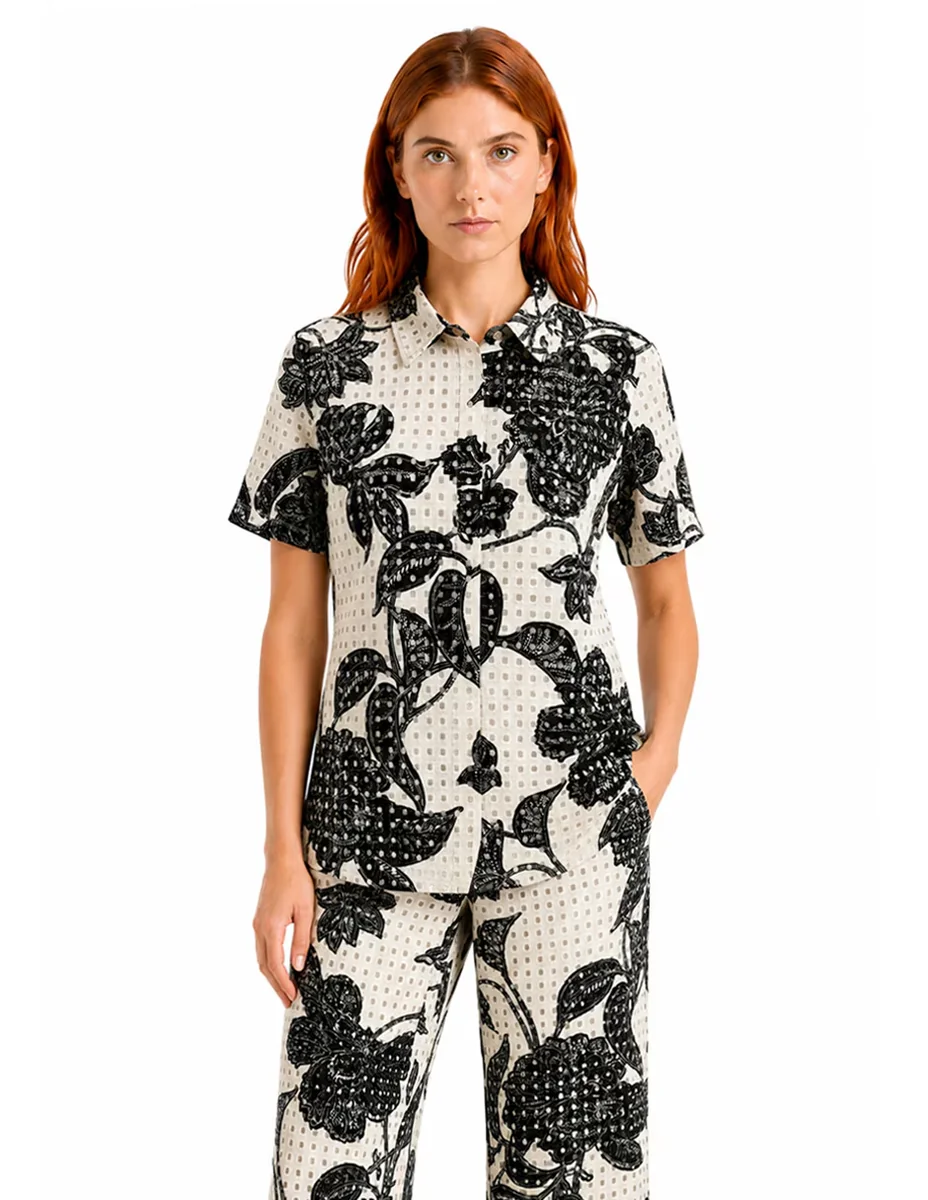 Blusa delphy manga corta para mujer