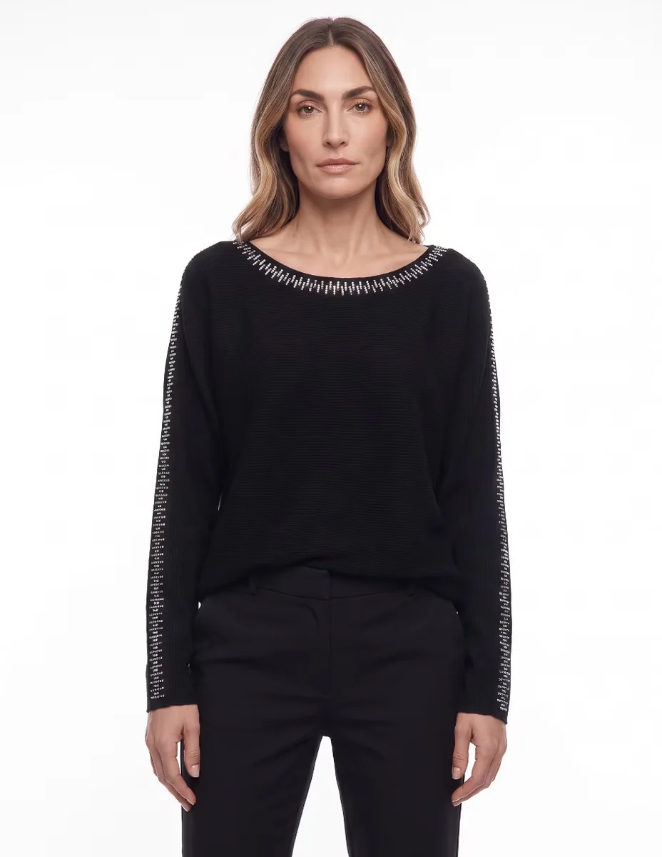 Suéter cuello ojal para mujer