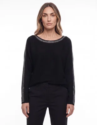 Suéter cuello ojal para mujer
