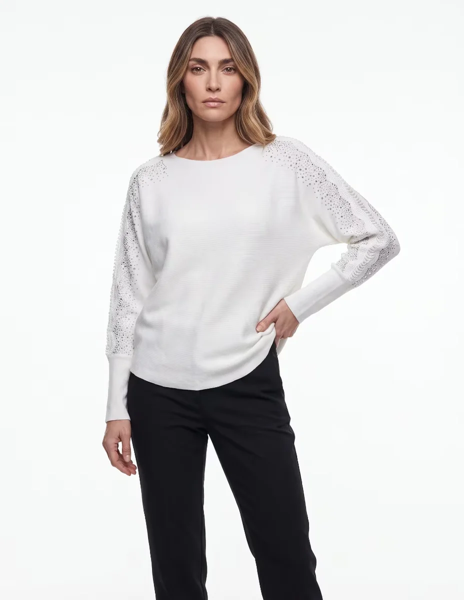 Suéter cuello ojal para mujer