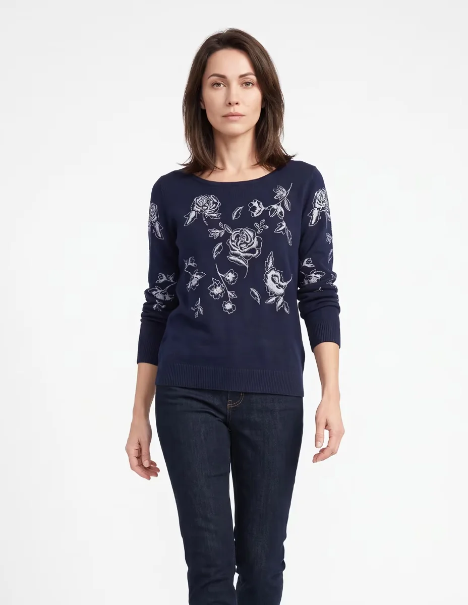Suéter cuello redondo para mujer