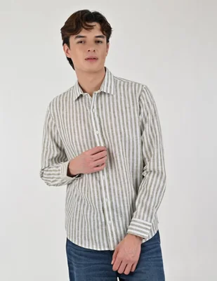 Camisa casual manga larga para hombre