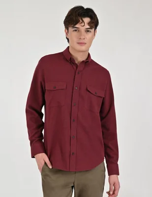 Camisa casual manga larga para hombre