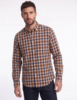 Camisa casual polo sur de algodón manga larga para hombre