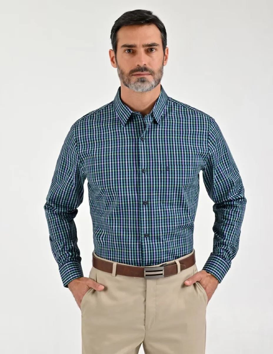 Camisa casual manga larga para hombre