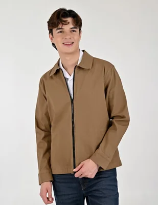 Chamarra casual de algodón con bolsillos para hombre