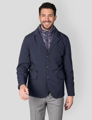 Abrigo efecto doble prenda para hombre