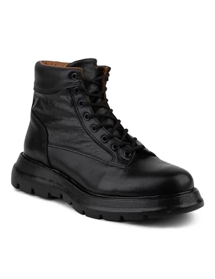 Bota boston black de piel para hombre