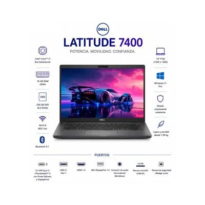Laptop Dell Latitude 7400 14" Core i7 16GB 256GB Reacondicionado