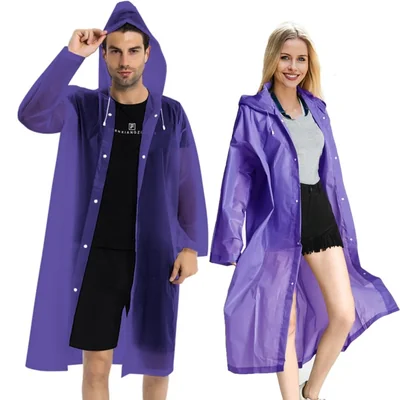 Chaquetas impermeables COOY 2 unidades color púrpura de EVA reutilizables para adultos