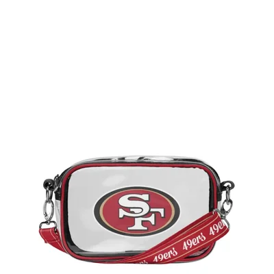 Bolso cruzado FOCO 20 cm 49ers NFL con franjas del equipo y material transparente