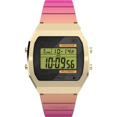 Reloj Timex T80 Unisex Acero 36 mm Correa Rosa Digital