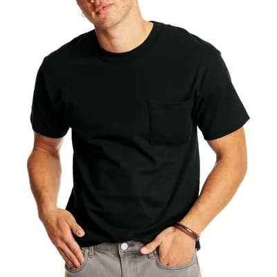 Camiseta Hanes talla extra grande negra paquete de 1 algodón