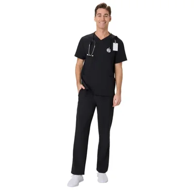 Conjunto de Uniforme Médico Hanes para Hombre con Bolsillos y Tejido de Absorción de Humedad