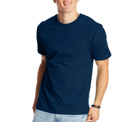 Camiseta Hanes azul marino talla S (paquete de 2)