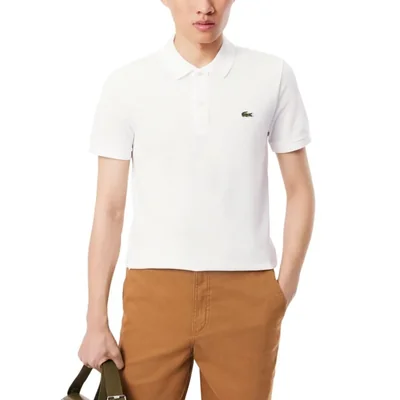 Camisa Polo Lacoste L.12.12 Piqué Corte Entallado Blanca Talla Grande