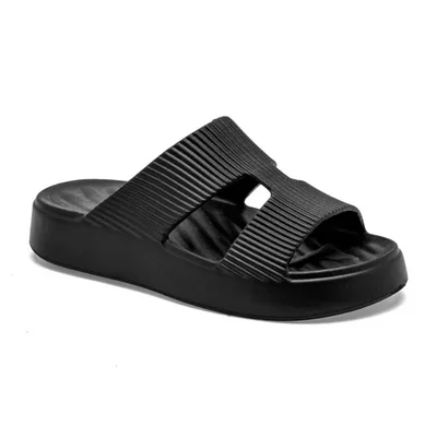 Eva Moda sandalia slide para mujer negro cod 147545-E