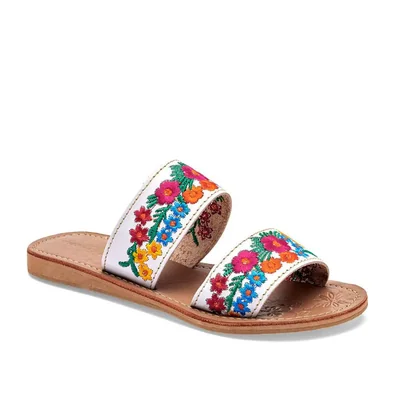 SANDALIA ABIERTO MORA TIERRA MERCEDES BLANCO MULTICOLOR Piel