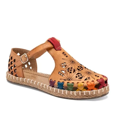 SANDALIA CERRADO MORA TIERRA MAYELA BEIGE MULTICOLOR Piel