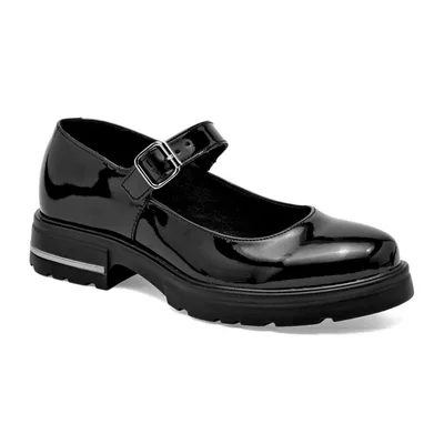 Green Love zapato escolar para mujer negro charol cod 146498-E