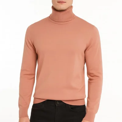 Suéter Tejido De Cuello Alto Color Coral Para Hombre CHB Chili Beans Clothing Co.