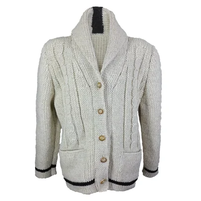 Suéter Abrigo de botónes Beige 100% lana natural.