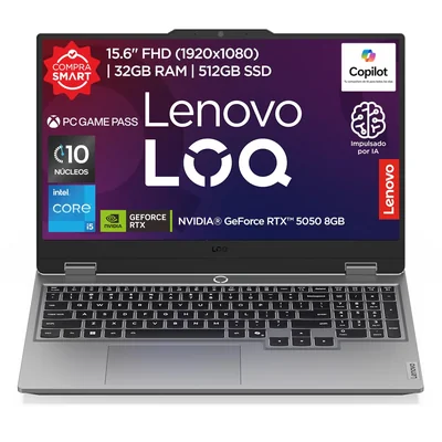 Portátiles Tradicionales Lenovo Lenovo Laptop Gamer Loq Rtx 5050|15.6' Fhd Intel Core I5 |32gb Ram 512gb Ssd| Pc Con Ia | Nvidia