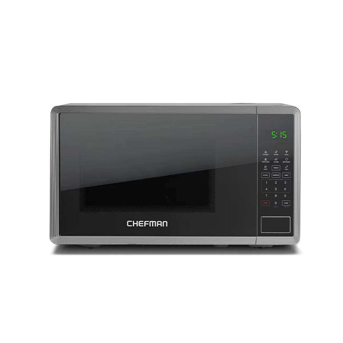 Chefman Microondas Digital 0.7 Pies Cúbicos | 8 Menús Automáticos Acabado Espejo