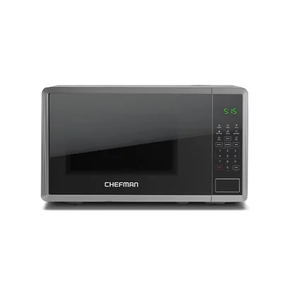 Chefman Microondas Digital 0.7 Pies Cúbicos | 8 Menús Automáticos Acabado Espejo
