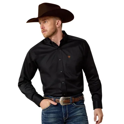 Camisa Ariat De Sarga Lisa Corte Clásico Manga Larga Para Hombre - Venta Internacional.