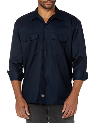 Camisa Dickies Manga Larga Azul Marino Oscuro Talla M - Venta Internacional.