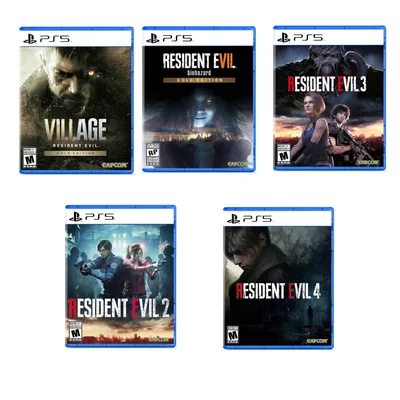Ps5 Juegos Resident Evil 2, 3, 4 + Resident Evil Village Gold Edition + Resident Evil 7 Biohazard Gold Edition
