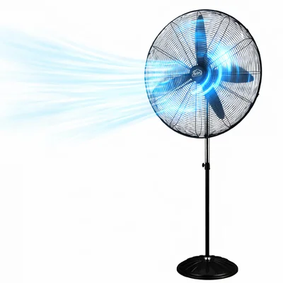 Ventilador Industrial de Pedestal Sky Care 30 Pulgadas Negro, 3 Velocidades Y Aspas de Aluminio